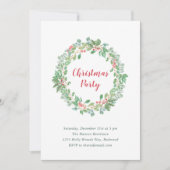 Elegant Greenery Wreath Rustic Kerstparty Kaart (Voorkant)