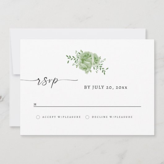 Elegant  greneery RSVP  Save The Date (Voorkant)