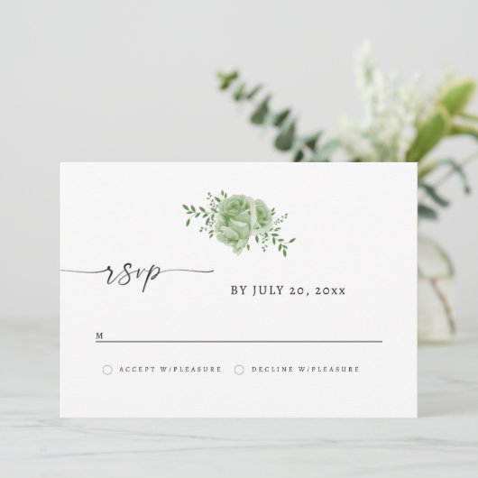 Elegant greneery RSVP Save The Date (Staand voorkant)