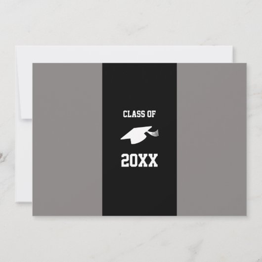 Elegant Grey and Black Young Man Afstuderen Kaart (Achterkant)