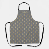 Elegant Grey and Gold Pineapple Personalized Schort (Voorkant)