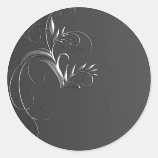 Elegant Grey and Silver Wedding Envelope Seals Ronde Sticker (Voorkant)