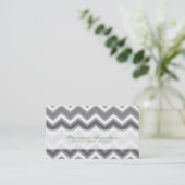 Elegant Grey and White Chevron Pattern 2 Visitekaartje (Staand voorkant)