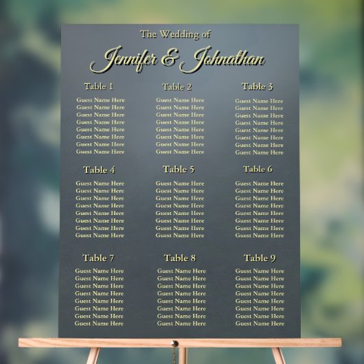 Elegant Grey Background Wedding Seating Chart (Neutre)