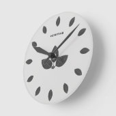 Elegant Grey Bay Tree Leaves Ronde Klok (Hoek)