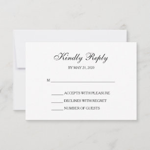 Elegant Grey   Black   Cartes RSVP