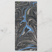 Elegant Grey Blue Oil Painting Abstract Wedding Menu (Achterkant)