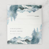 Elegant Grey Blush Blue Mountains Pine Weddenschap (Buitenkant ongevouwen)