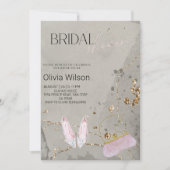 Elegant Grey Bridal Shower - Modern Chic Script Kaart (Voorkant)