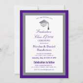 Elegant grey caps graduation ceremony invitation (Devant)