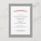 Elegant Grey | Carte de détails du Mariage rose vi (Devant)