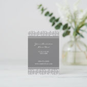 Elegant Grey Damask Visitekaartjes (Staand voorkant)