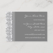 Elegant Grey Damask Visitekaartjes (Achterkant)