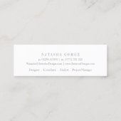 Elegant Grey en White Underline Profile Card Mini Visitekaartje (Achterkant)