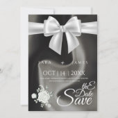 Elegant Grey Enregistrer la carte de la date de pu (Devant)