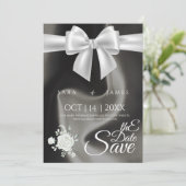 Elegant Grey Enregistrer la carte de la date de pu (Debout devant)