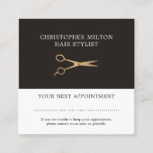 Elegant Grey Faux Gold Haarstylist Benoeming Afsprakenkaartje (Voorkant)