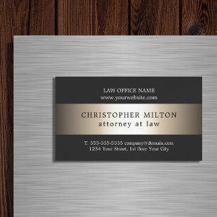 Elegant Grey Faux Gold Stripe Attorney of law Visitekaartje Magneet