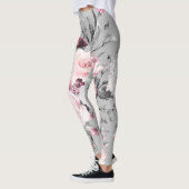 Elegant Grey Floral Pattered | LEGGINGS (Links)