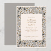 Elegant Grey Gold Botanical Kantoor Holiday Kaart (Voorkant / Achterkant)