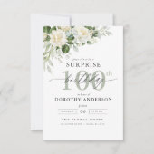 Elegant Grey Green Floral Surprise Birthday Kaart (Voorkant)