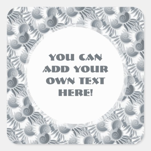 Elegant Grey Green Pewter Art Deco Roaring 20s Vierkante Sticker (Voorkant)