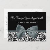 Elegant Grey Leopard Salon Appointinder Briefkaart (Voorkant / Achterkant)