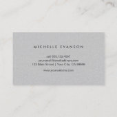 Elegant Grey Linen Minimalist Professional Visitekaartje (Achterkant)