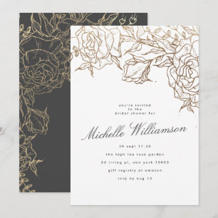 Elegant Grey Modern Gold Pampas Vrijgezellenfeest Kaart
