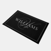 Elegant Grey Monogram Name Pas getrouwd Wedding Gi Deurmat (Schuin)
