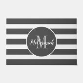 Elegant Grey Monogram Script Name Deurmat (Voorkant)