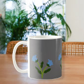Elegant Grey Mug with Floral Design