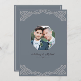 Elegant Grey op Grey, Foto Wedding Invitation Kaart