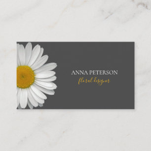 Elegant Grey Oranje Daisy Flower Visitekaartje