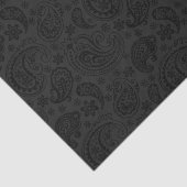 Elegant Grey  Paisley Black Background 3 Tissuepapier (Detail)