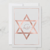 Elegant Grey Roos Gold Confetti Border Bat Mitzvah Kaart (Achterkant)