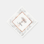 Elegant Grey Roos Gold Palm Tree Marmer Weddenscha Servet (Hoek)