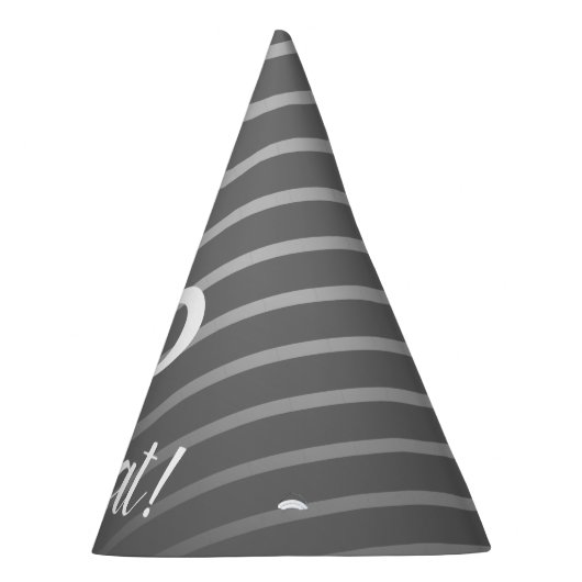 Elegant Grey Stripe Pattern Man 50 Birthday Feesthoedjes (Rechts)