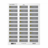 Elegant Grey Sunflower Wedding Return Address Etiket (Full Sheet)