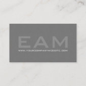 Elegant Grey Textured Monogram Classic Visitekaartje (Achterkant)