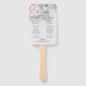 Elegant Grey Waterverf Roze Roses Handwaaier (Achterkant)