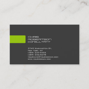 Elegant Grey White Green Stripe Visitekaartje