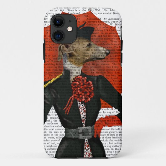 Elegant Greyhound en Red Umbrella 2 Case-Mate iPhone Case (Achterkant)