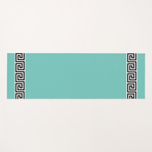 Elegant Grieks patroon op Blauwgroen Yogamat (Voorkant (horizontaal))
