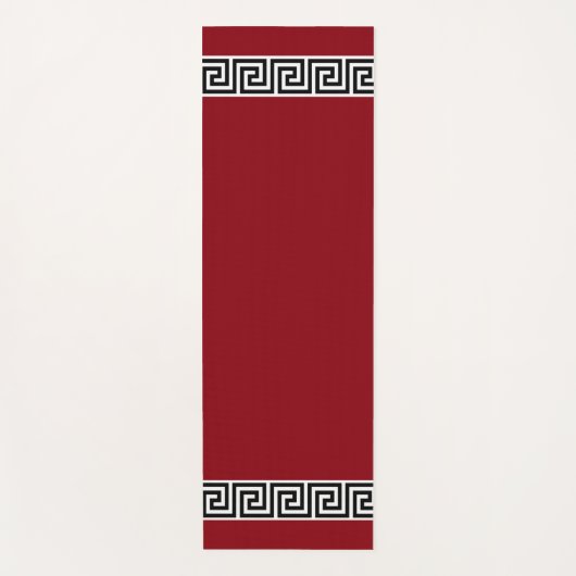 Elegant Grieks Patroon op Maroon Yogamat (Voorkant)