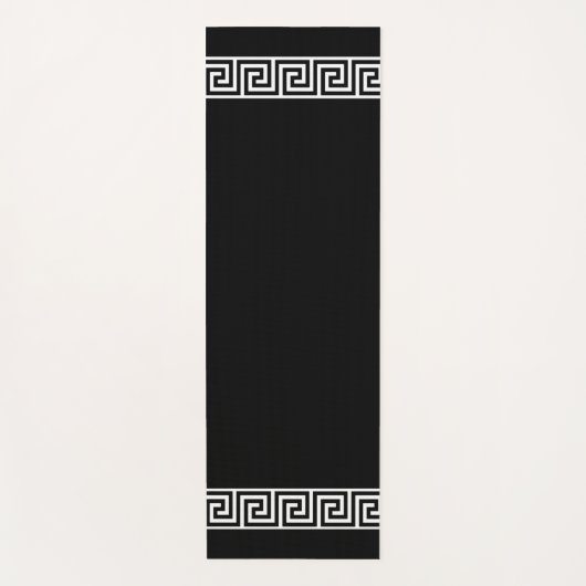 Elegant Grieks patroon op zwart Yogamat (Voorkant)