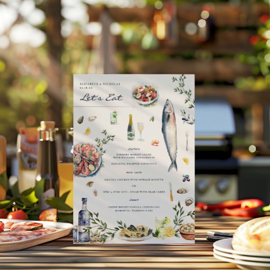 Elegant Grieks thema | Geïllustreerde mediterrane Menu