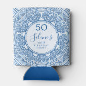 Elegant Grieks verjaardagsfeest met aangepaste kle Blikjeskoeler (Achterkant)