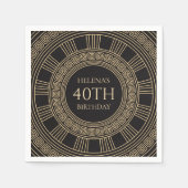 Elegant Grieks Verjaardagsfeest met aangepaste kle Servet (Voorkant)