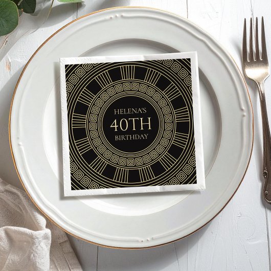 Elegant Grieks Verjaardagsfeest met aangepaste kle Servet